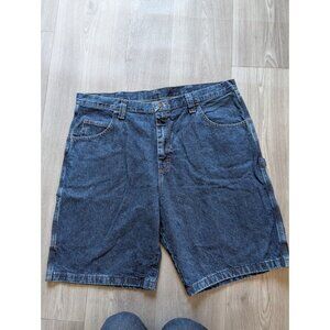 Wrangler Mens Carpenter Denim Shorts 40 Regular Relaxed Fit Blue Jeans With Util